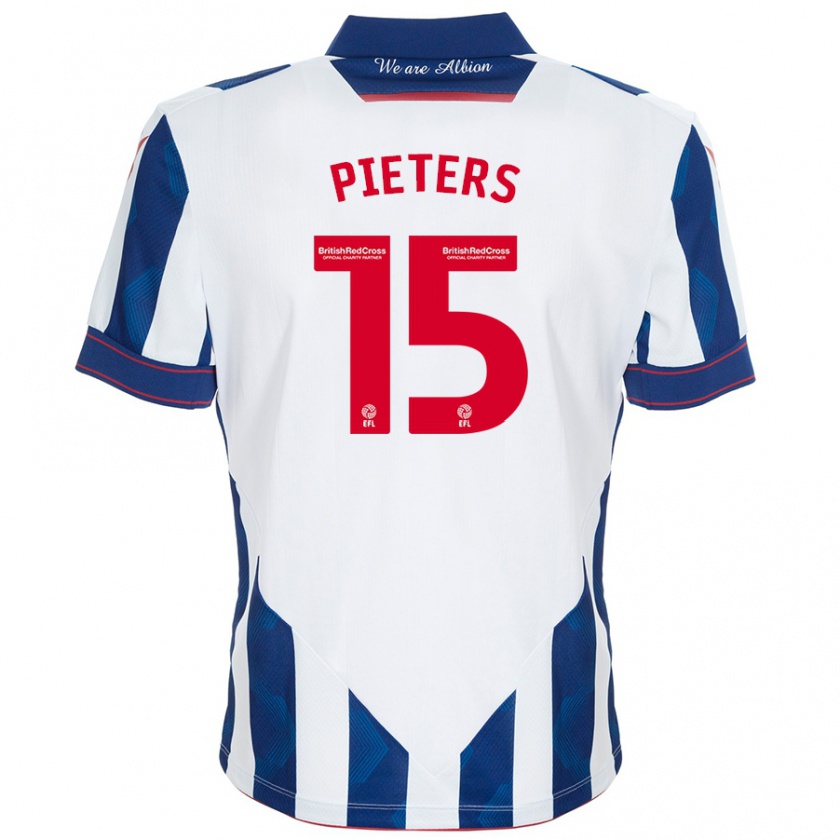 Kandiny Miesten Erik Pieters #15 Valkoinen Tummansininen Kotipaita 2024/25 Lyhythihainen Paita T-Paita