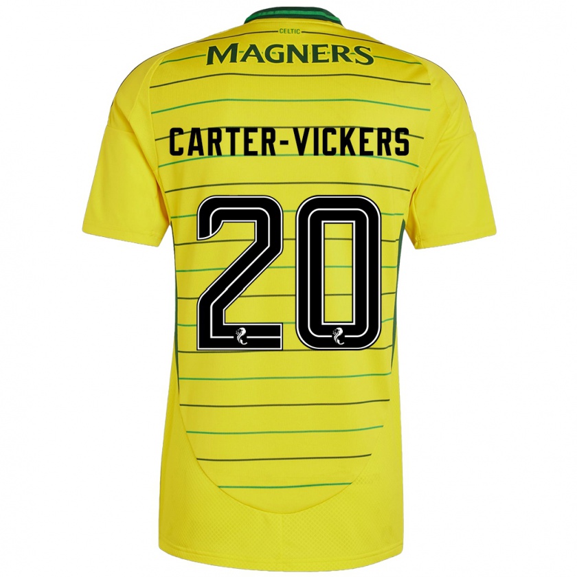 Kandiny Miesten Cameron Carter-Vickers #20 Keltainen Vieraspaita 2024/25 Lyhythihainen Paita T-Paita