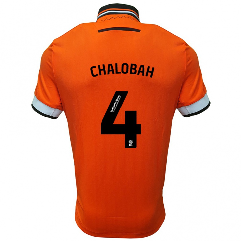 Kandiny Miesten Nathaniel Chalobah #4 Oranssi Valkoinen Vieraspaita 2024/25 Lyhythihainen Paita T-Paita