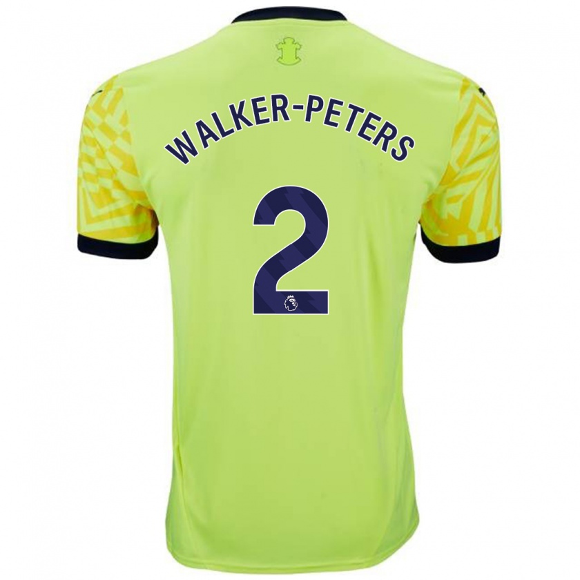 Kandiny Miesten Kyle Walker-Peters #2 Keltainen Vieraspaita 2024/25 Lyhythihainen Paita T-Paita