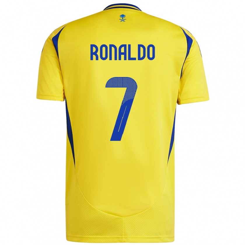 Kandiny Naisten Cristiano Ronaldo #7 Keltainen Sininen Kotipaita 2024/25 Lyhythihainen Paita T-Paita