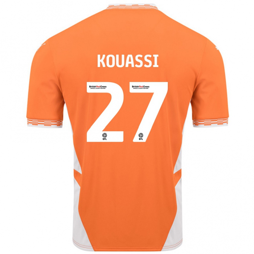 Kandiny Lapset Kylian Kouassi #27 Oranssi Valkoinen Kotipaita 2024/25 Lyhythihainen Paita T-Paita