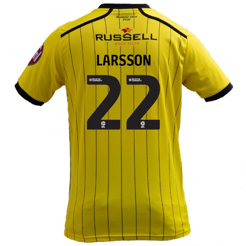 Kandiny Lapset Julian Larsson #22 Keltainen Kotipaita 2024/25 Lyhythihainen Paita T-Paita