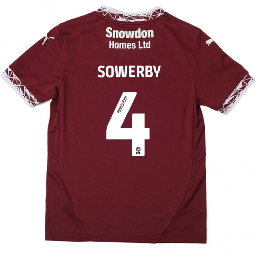 Kandiny Lapset Jack Sowerby #4 Burgundia Kotipaita 2024/25 Lyhythihainen Paita T-Paita