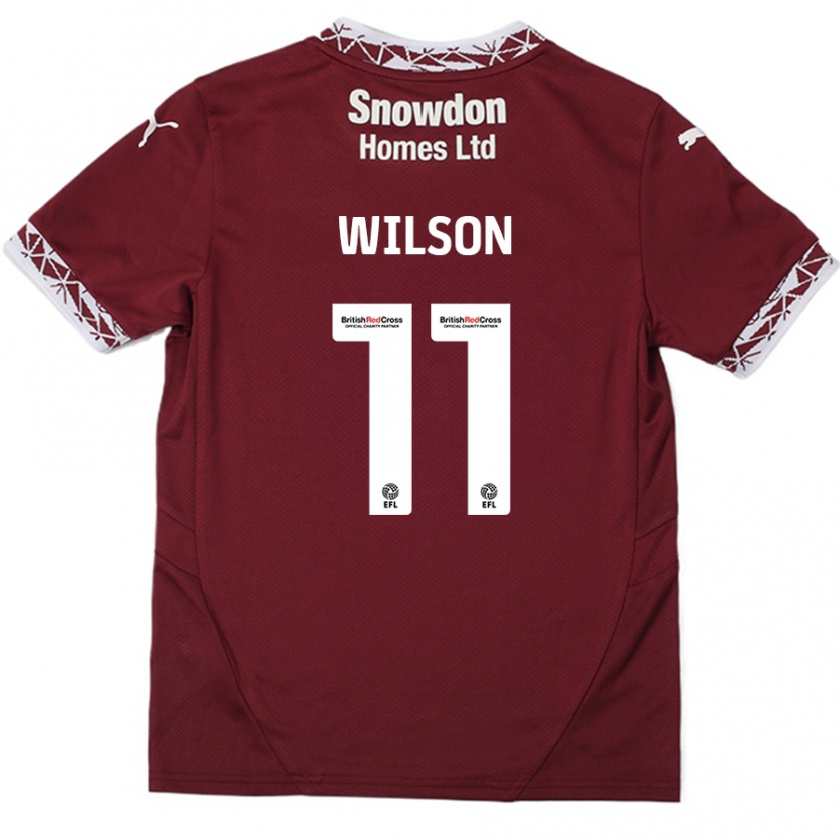 Kandiny Lapset James Wilson #11 Burgundia Kotipaita 2024/25 Lyhythihainen Paita T-Paita