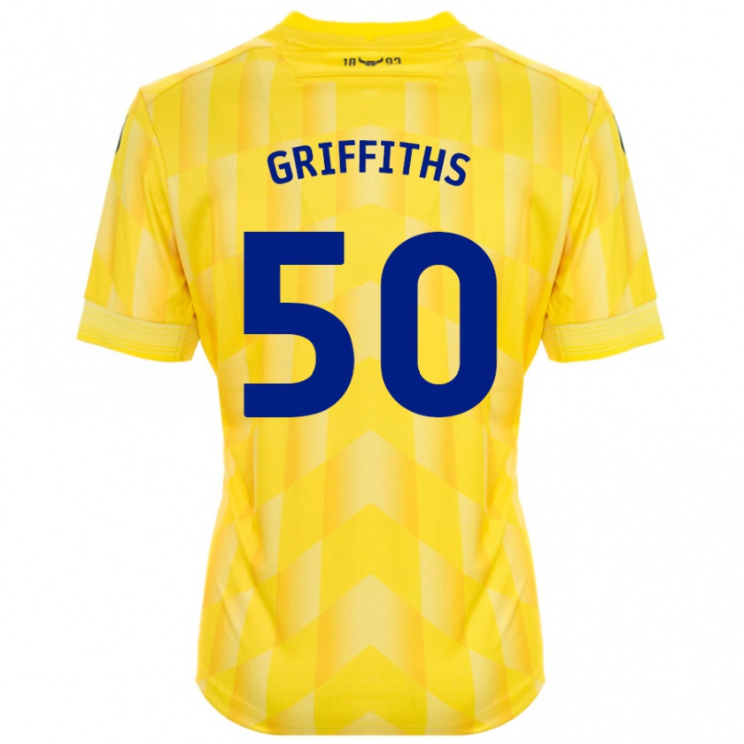 Kandiny Lapset Louis Griffiths #50 Keltainen Kotipaita 2024/25 Lyhythihainen Paita T-Paita