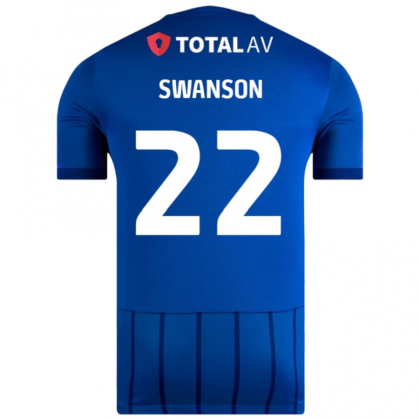 Kandiny Lapset Zak Swanson #22 Sininen Kotipaita 2024/25 Lyhythihainen Paita T-Paita