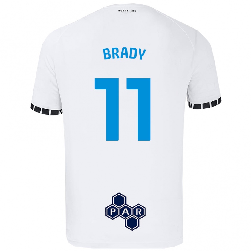 Kandiny Lapset Robbie Brady #11 Valkoinen Kotipaita 2024/25 Lyhythihainen Paita T-Paita