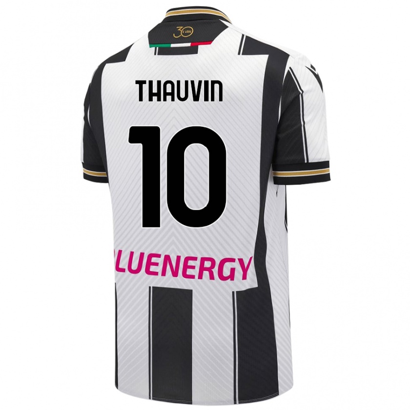 Kandiny Lapset Florian Thauvin #10 Valkoinen Musta Kotipaita 2024/25 Lyhythihainen Paita T-Paita