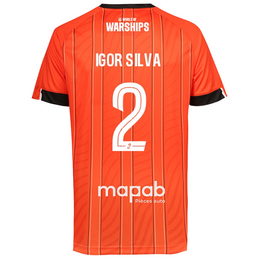 Kandiny Lapset Igor Silva #2 Oranssi Kotipaita 2024/25 Lyhythihainen Paita T-Paita