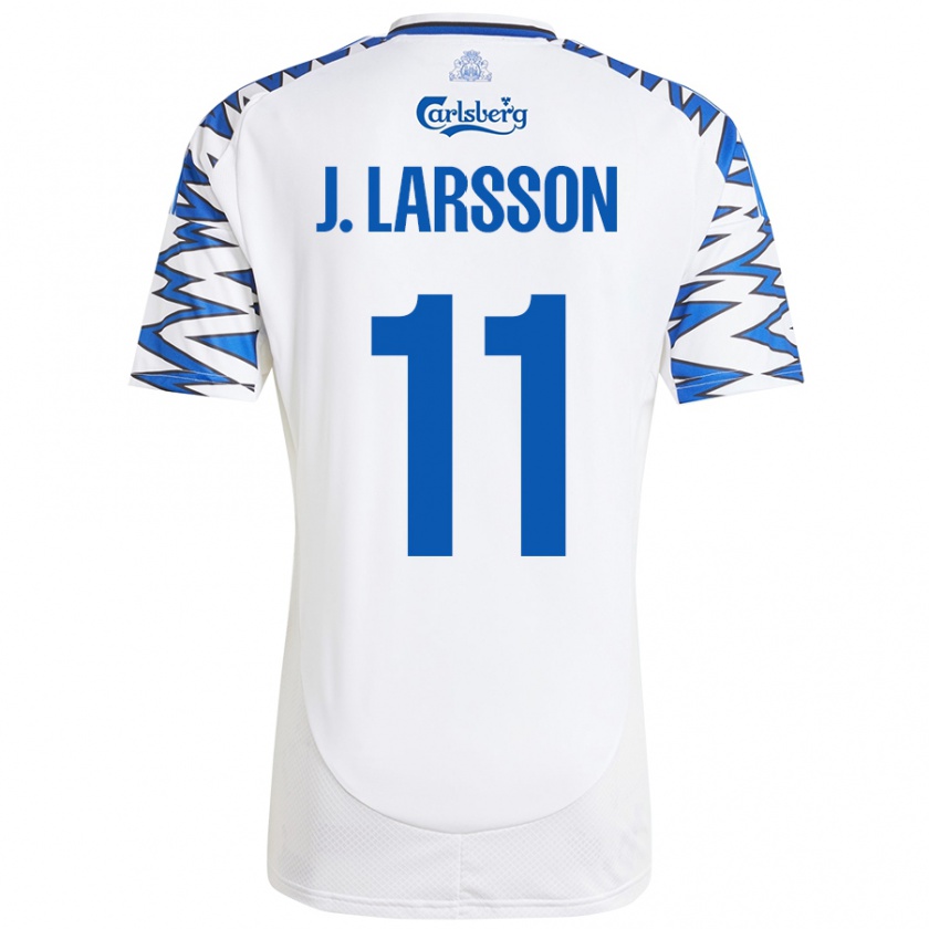 Kandiny Lapset Jordan Larsson #11 Valkoinen Taivaansininen Kotipaita 2024/25 Lyhythihainen Paita T-Paita