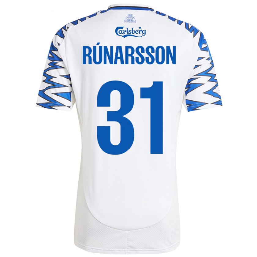 Kandiny Lapset Rúnar Alex Rúnarsson #31 Valkoinen Taivaansininen Kotipaita 2024/25 Lyhythihainen Paita T-Paita