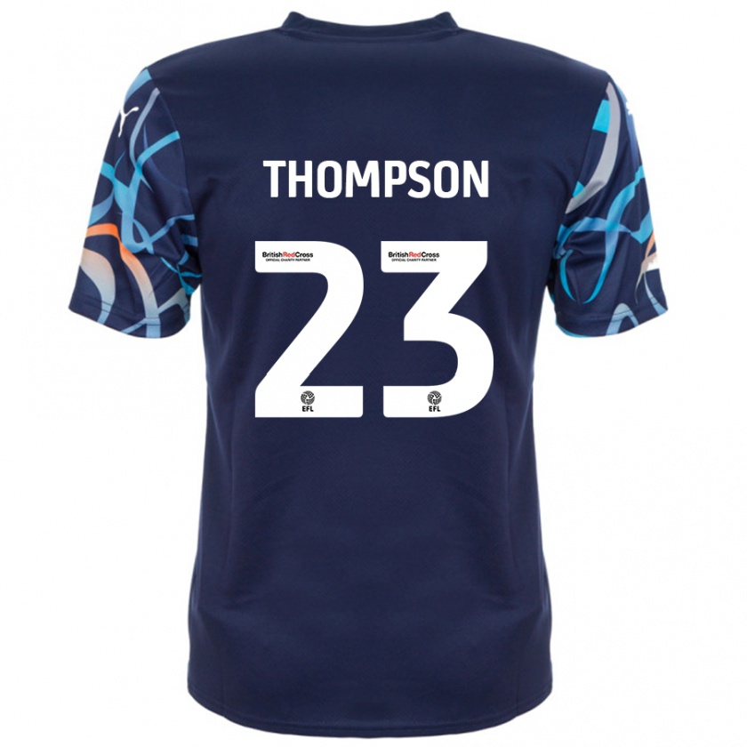 Kandiny Lapset Dominic Thompson #23 Tummansininen Vieraspaita 2024/25 Lyhythihainen Paita T-Paita