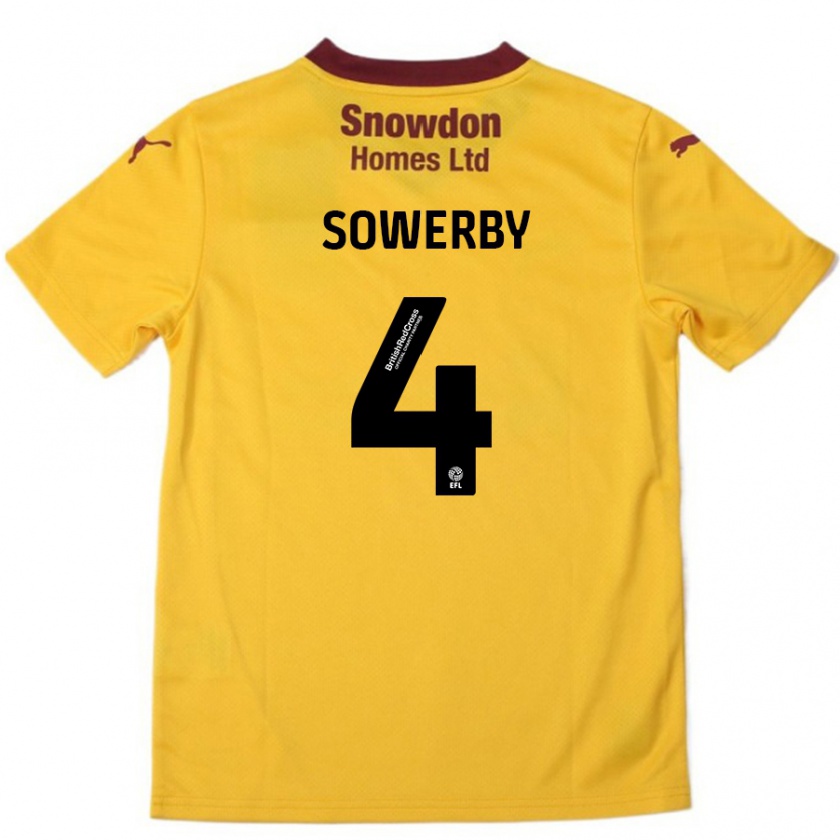 Kandiny Lapset Jack Sowerby #4 Oranssi Burgundy Vieraspaita 2024/25 Lyhythihainen Paita T-Paita