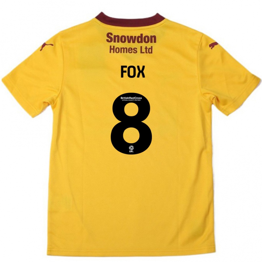 Kandiny Lapset Ben Fox #8 Oranssi Burgundy Vieraspaita 2024/25 Lyhythihainen Paita T-Paita