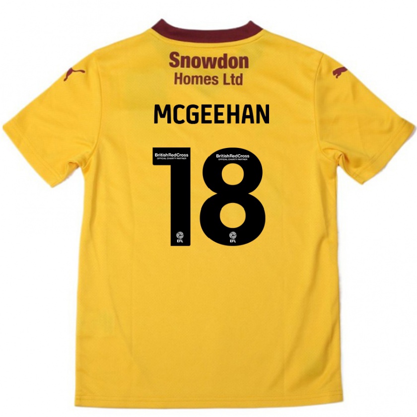 Kandiny Lapset Cameron Mcgeehan #18 Oranssi Burgundy Vieraspaita 2024/25 Lyhythihainen Paita T-Paita