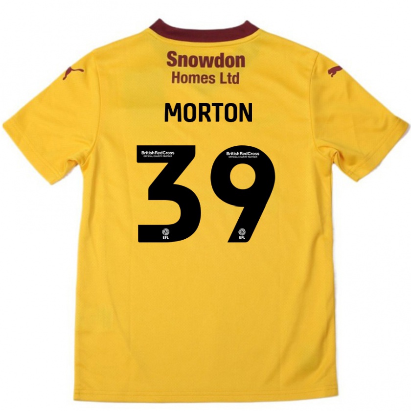 Kandiny Lapset Callum Morton #39 Oranssi Burgundy Vieraspaita 2024/25 Lyhythihainen Paita T-Paita