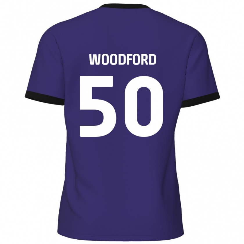 Kandiny Lapset Max Woodford #50 Violetti Vieraspaita 2024/25 Lyhythihainen Paita T-Paita