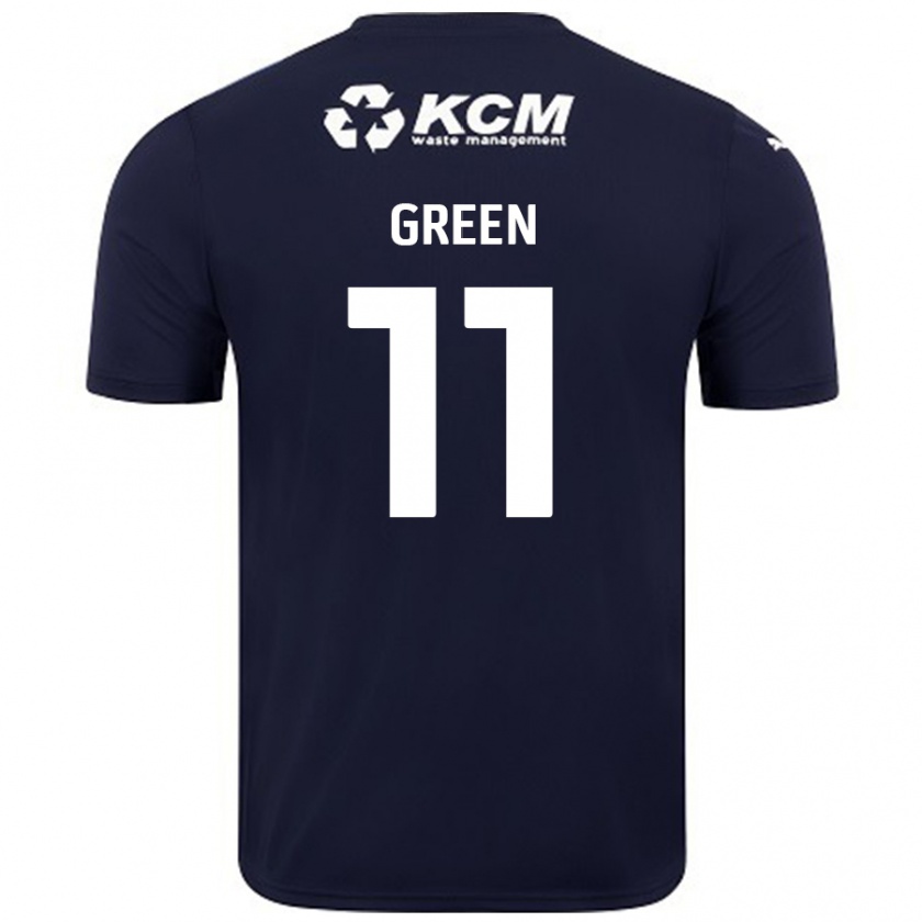 Kandiny Lapset Andre Green #11 Tummansininen Vieraspaita 2024/25 Lyhythihainen Paita T-Paita