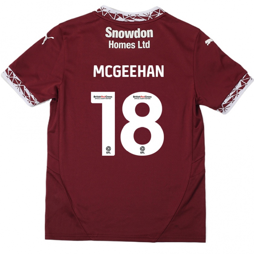 Kandiny Miesten Cameron Mcgeehan #18 Burgundia Kotipaita 2024/25 Lyhythihainen Paita T-Paita