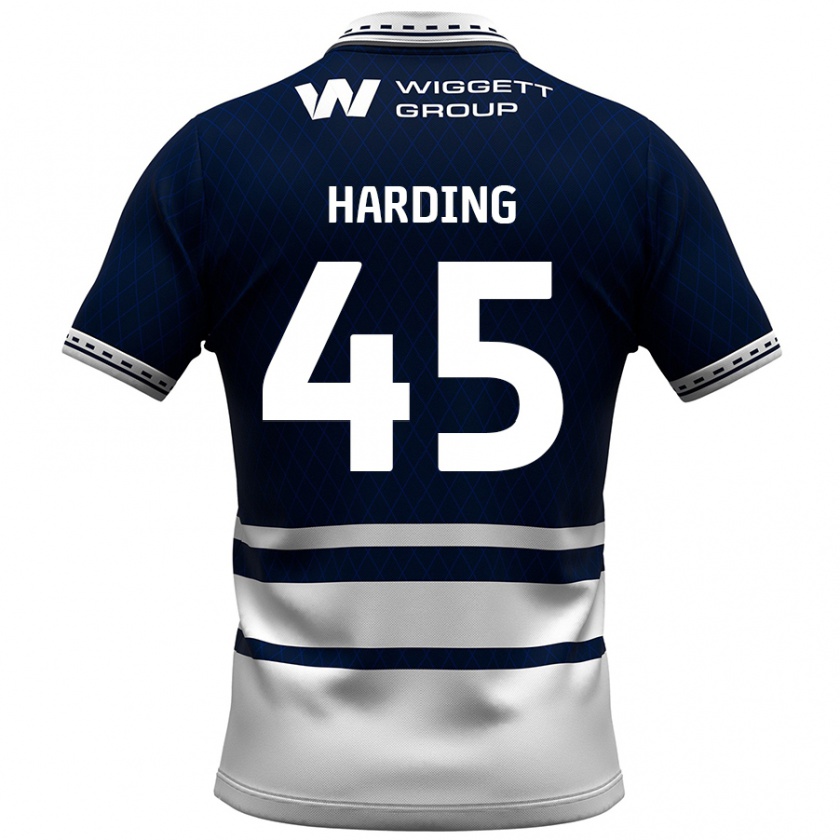 Kandiny Miesten Wes Harding #45 Tummansininen Valkoinen Kotipaita 2024/25 Lyhythihainen Paita T-Paita