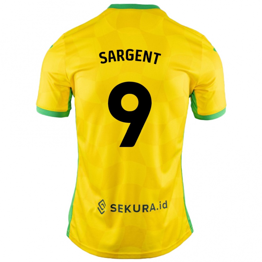 Kandiny Miesten Josh Sargent #9 Keltainen Vihreä Kotipaita 2024/25 Lyhythihainen Paita T-Paita