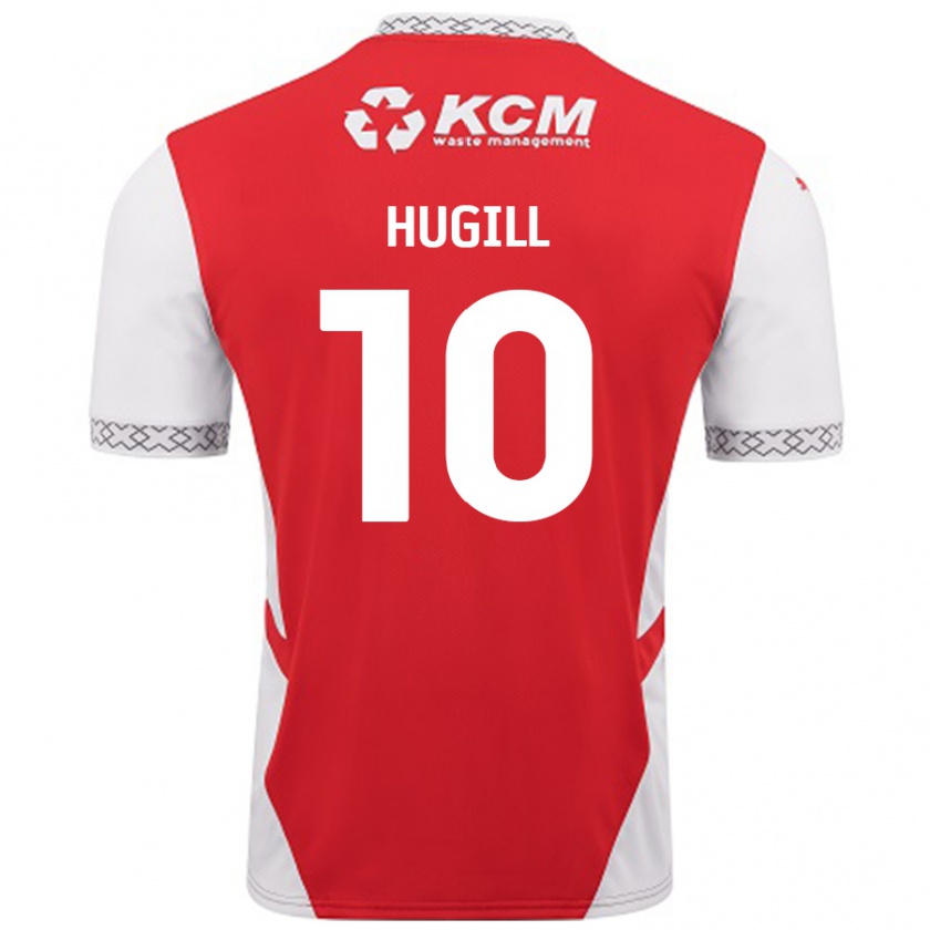 Kandiny Miesten Jordan Hugill #10 Punainen Valkoinen Kotipaita 2024/25 Lyhythihainen Paita T-Paita