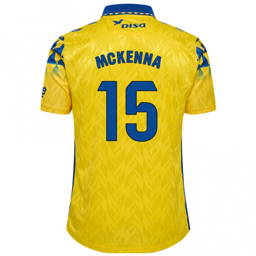 Kandiny Miesten Scott Mckenna #15 Keltainen Sininen Kotipaita 2024/25 Lyhythihainen Paita T-Paita