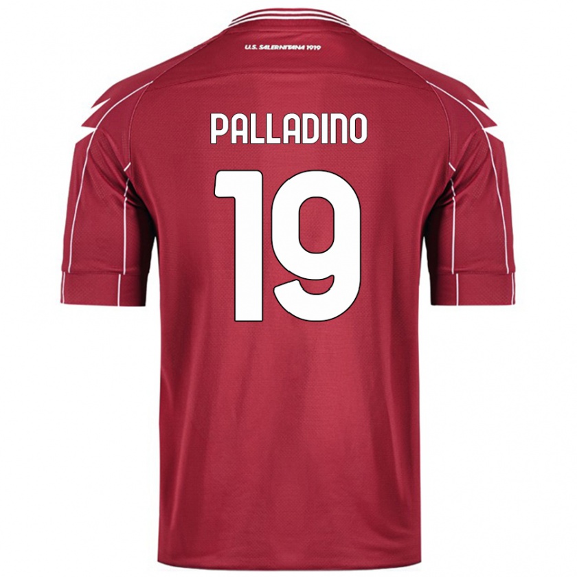 Kandiny Miesten Alfonso Palladino #19 Burgundia Kotipaita 2024/25 Lyhythihainen Paita T-Paita