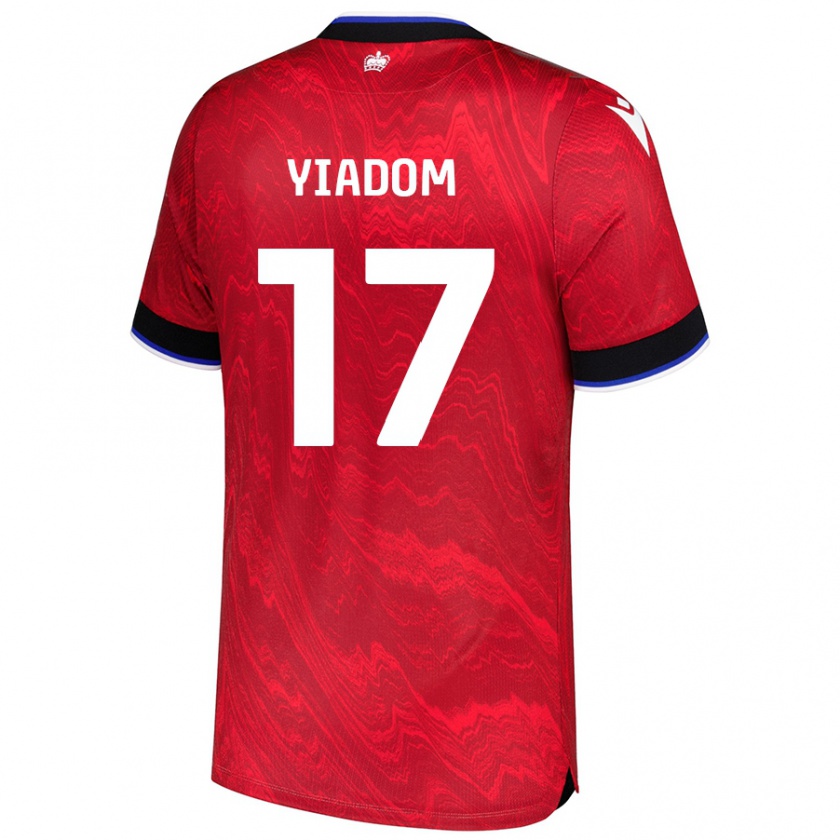 Kandiny Miesten Andy Yiadom #17 Punainen Musta Vieraspaita 2024/25 Lyhythihainen Paita T-Paita