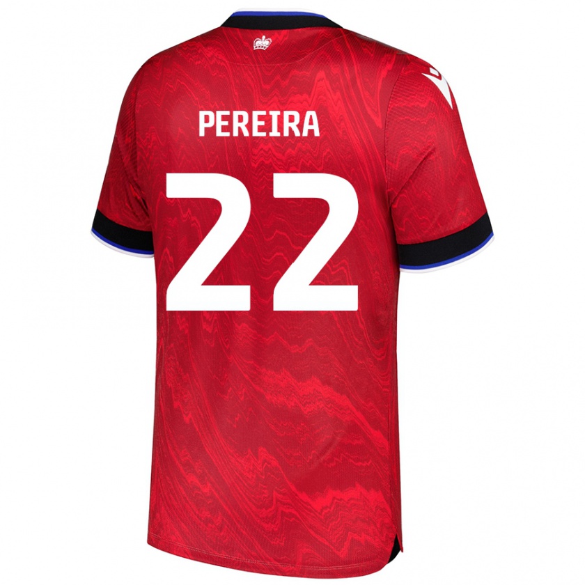 Kandiny Miesten Joel Pereira #22 Punainen Musta Vieraspaita 2024/25 Lyhythihainen Paita T-Paita