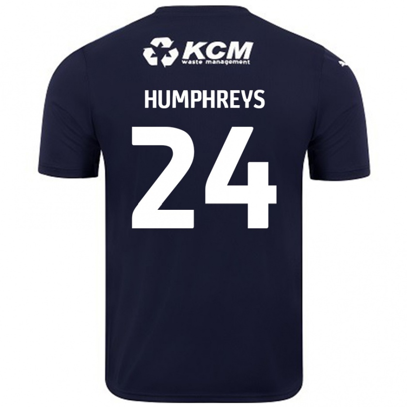 Kandiny Miesten Cameron Humphreys #24 Tummansininen Vieraspaita 2024/25 Lyhythihainen Paita T-Paita