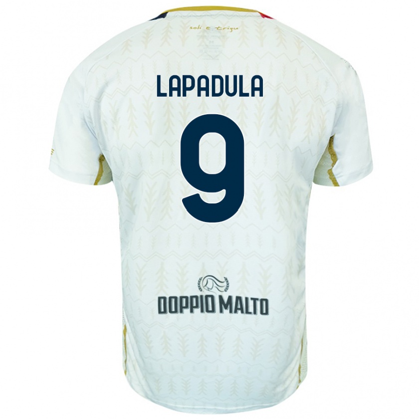 Kandiny Miesten Gianluca Lapadula #9 Valkoinen Vieraspaita 2024/25 Lyhythihainen Paita T-Paita