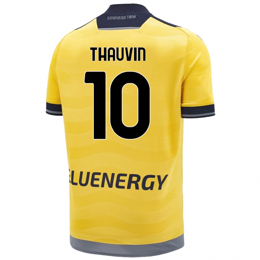 Kandiny Miesten Florian Thauvin #10 Kultainen Vieraspaita 2024/25 Lyhythihainen Paita T-Paita