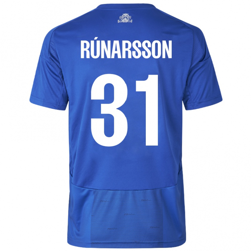 Kandiny Miesten Rúnar Alex Rúnarsson #31 Valkoinen Sininen Vieraspaita 2024/25 Lyhythihainen Paita T-Paita