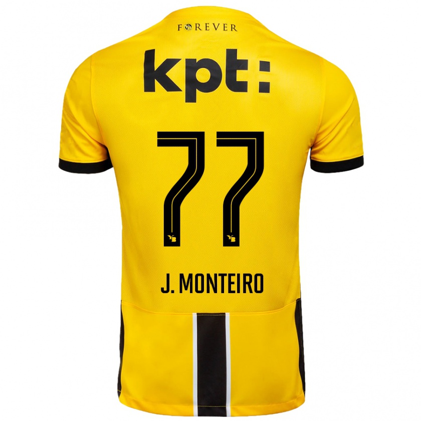 Kandiny Naisten Joël Monteiro #77 Keltainen Musta Kotipaita 2024/25 Lyhythihainen Paita T-Paita