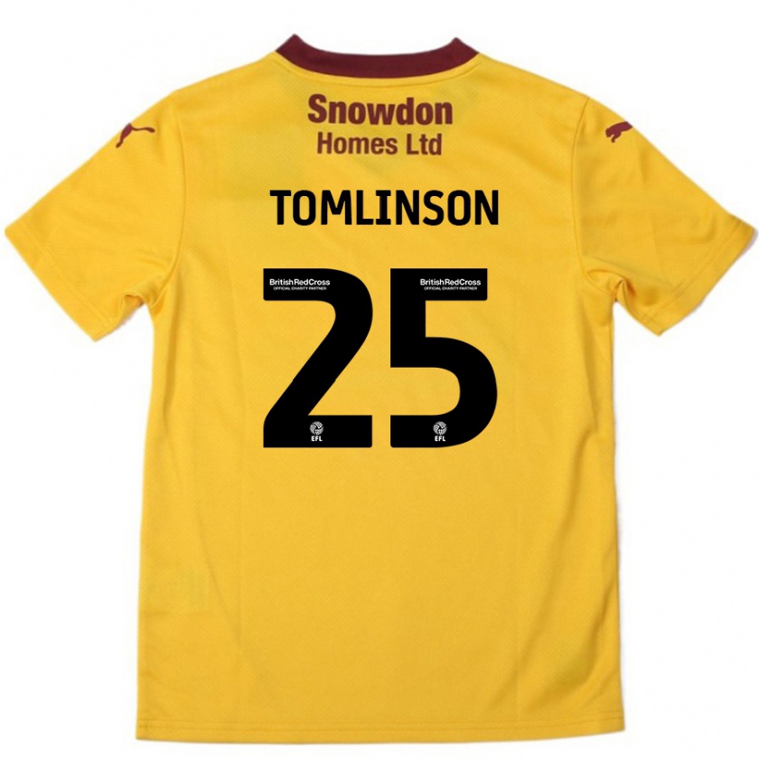 Kandiny Naisten Josh Tomlinson #25 Oranssi Burgundy Vieraspaita 2024/25 Lyhythihainen Paita T-Paita