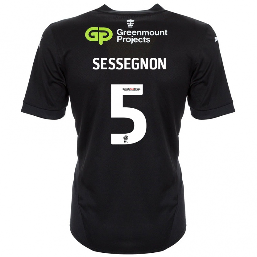 Kandiny Naisten Steven Sessegnon #5 Musta Vieraspaita 2024/25 Lyhythihainen Paita T-Paita