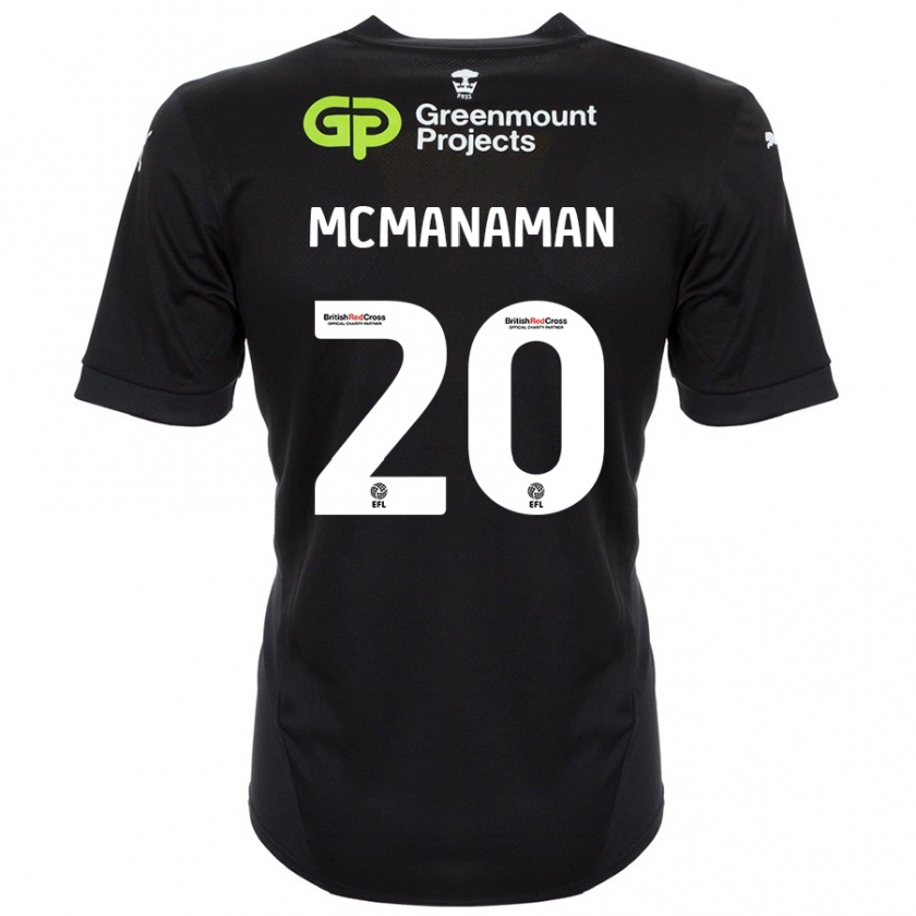 Kandiny Naisten Callum Mcmanaman #20 Musta Vieraspaita 2024/25 Lyhythihainen Paita T-Paita