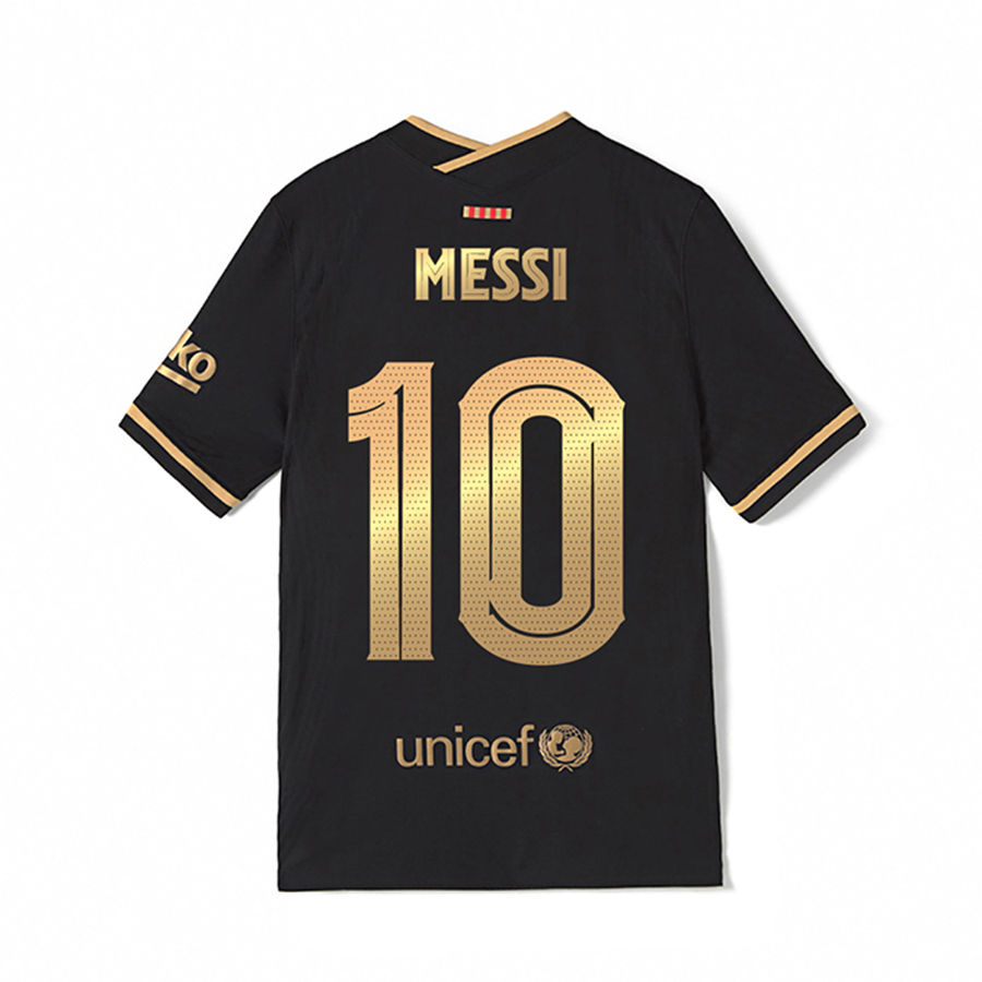 Naisten Jalkapallo Lionel Messi #10 Vieraspaita Musta Pelipaita 2020/21 Lyhythihainen Paita