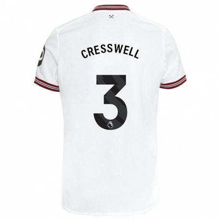 Kandiny Miesten Aaron Cresswell #3 Valkoinen Vieraspaita 2023/24 Lyhythihainen Paita T-Paita