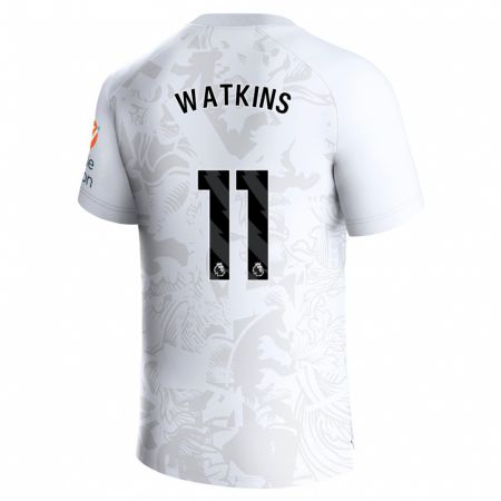 Kandiny Miesten Ollie Watkins #11 Valkoinen Vieraspaita 2023/24 Lyhythihainen Paita T-Paita