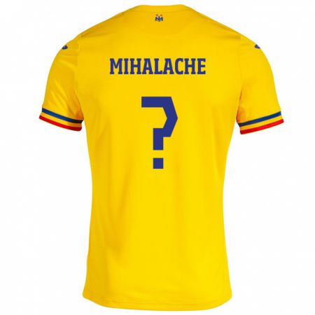 Kandiny Lapset Romania Fabio Mihalache #0 Keltainen Kotipaita 24-26 Lyhythihainen Paita T-Paita