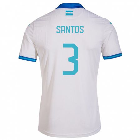 Kandiny Lapset Honduras Marcelo Santos #3 Valkoinen Kotipaita 24-26 Lyhythihainen Paita T-Paita