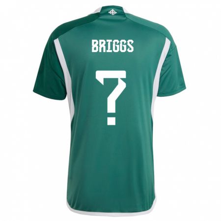 Kandiny Lapset Pohjois-Irlanti Josh Briggs #0 Vihreä Kotipaita 24-26 Lyhythihainen Paita T-Paita
