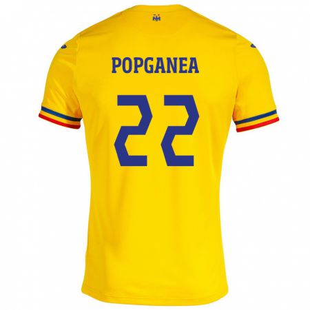 Kandiny Miesten Romania Mirela Pop-Ganea #22 Keltainen Kotipaita 24-26 Lyhythihainen Paita T-Paita