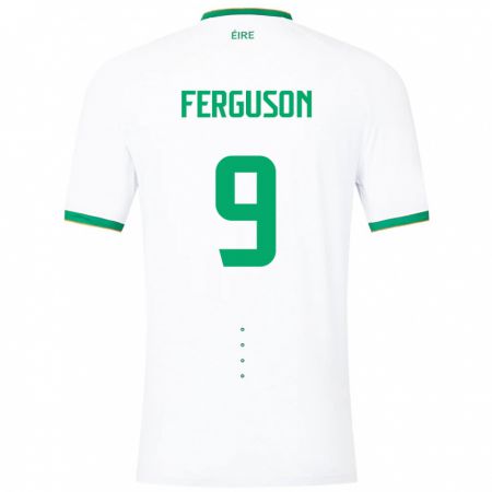Kandiny Miesten Irlanti Evan Ferguson #9 Valkoinen Vieraspaita 24-26 Lyhythihainen Paita T-Paita