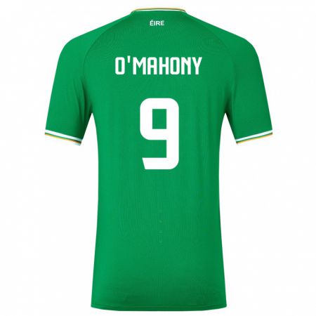 Kandiny Naisten Irlanti Mark O'mahony #9 Vihreä Kotipaita 24-26 Lyhythihainen Paita T-Paita