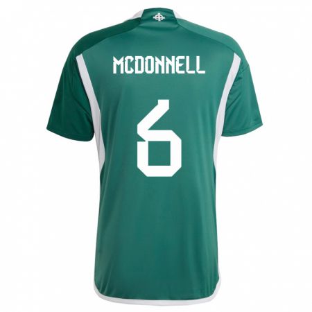 Kandiny Naisten Pohjois-Irlanti Jamie Mcdonnell #6 Vihreä Kotipaita 24-26 Lyhythihainen Paita T-Paita