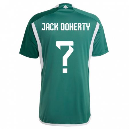Kandiny Naisten Pohjois-Irlanti Jack Doherty #0 Vihreä Kotipaita 24-26 Lyhythihainen Paita T-Paita